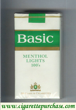 Basic design 2 Menthol Lights 100s cigarettes soft box